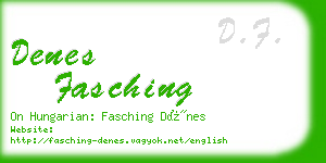 denes fasching business card